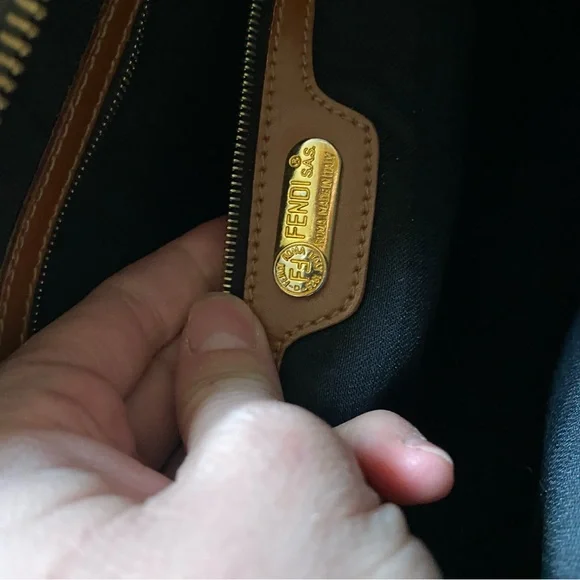 Fendi Pequin Striped shoulder Tote Bag - Picture 12 of 14